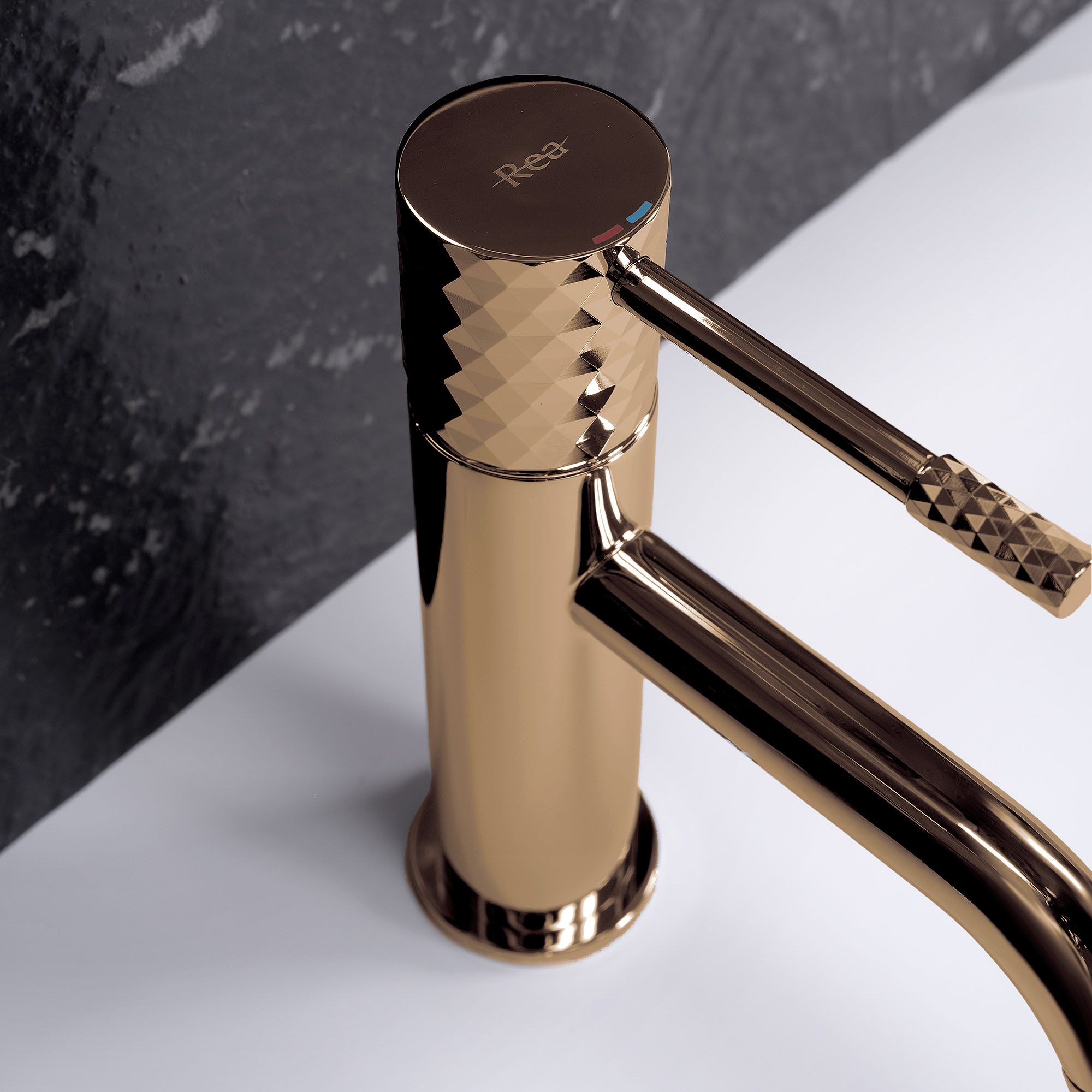 Rubinetto Da Lavabo Rea Lungo Diamond Copper