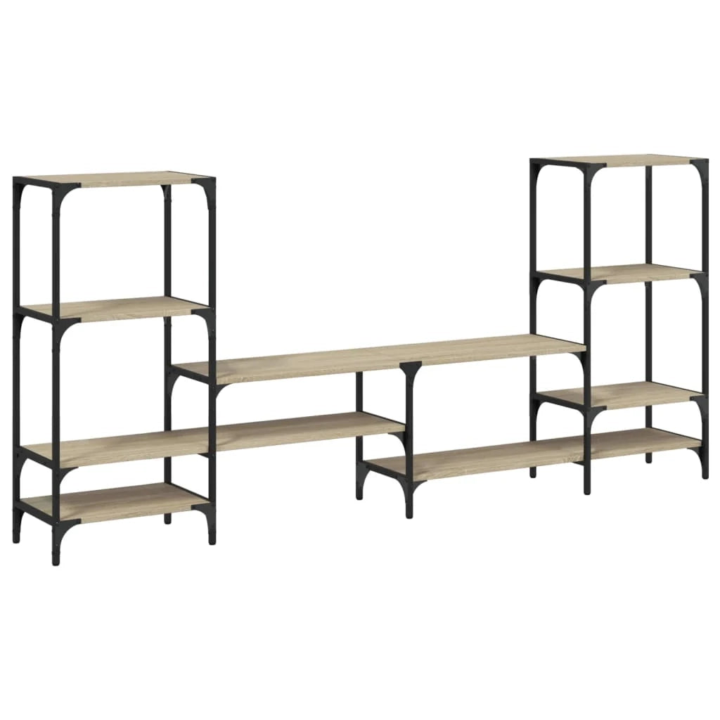 Mobile TV multimediale mensola TV credenza mobile TV sala da pranzo soggiorno camera da letto rovere Sonoma 206,5 x 28,5 x 95 cm legno ingegnerizzato marrone 02_0027519