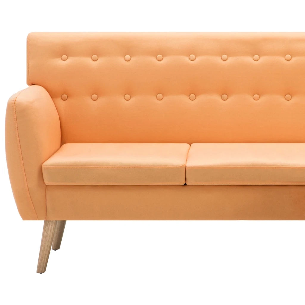 Divano a L Rivestito in Tessuto 171,5x138x81,5 cm Arancione 247022