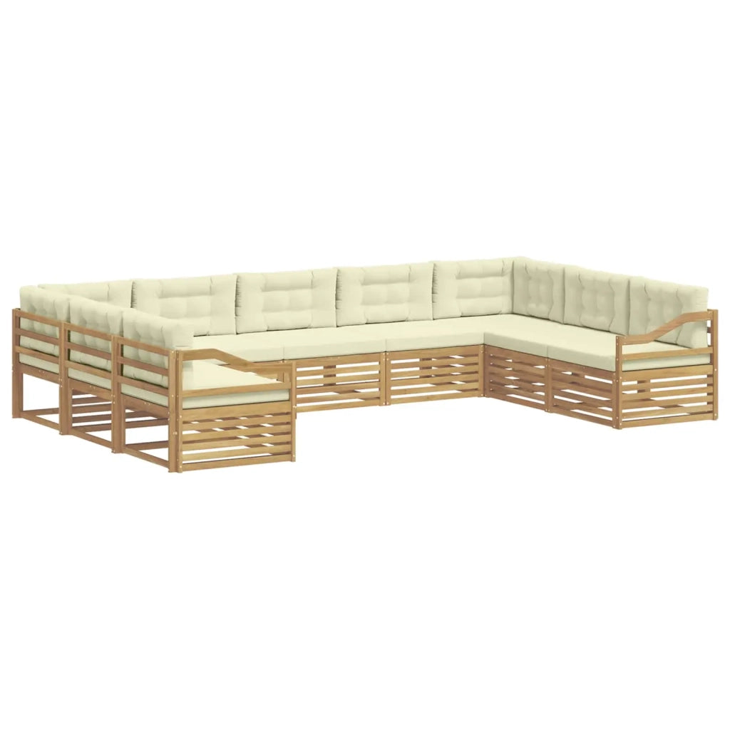 Set di divani da esterno 9 pz Bianco e Crema 3391170