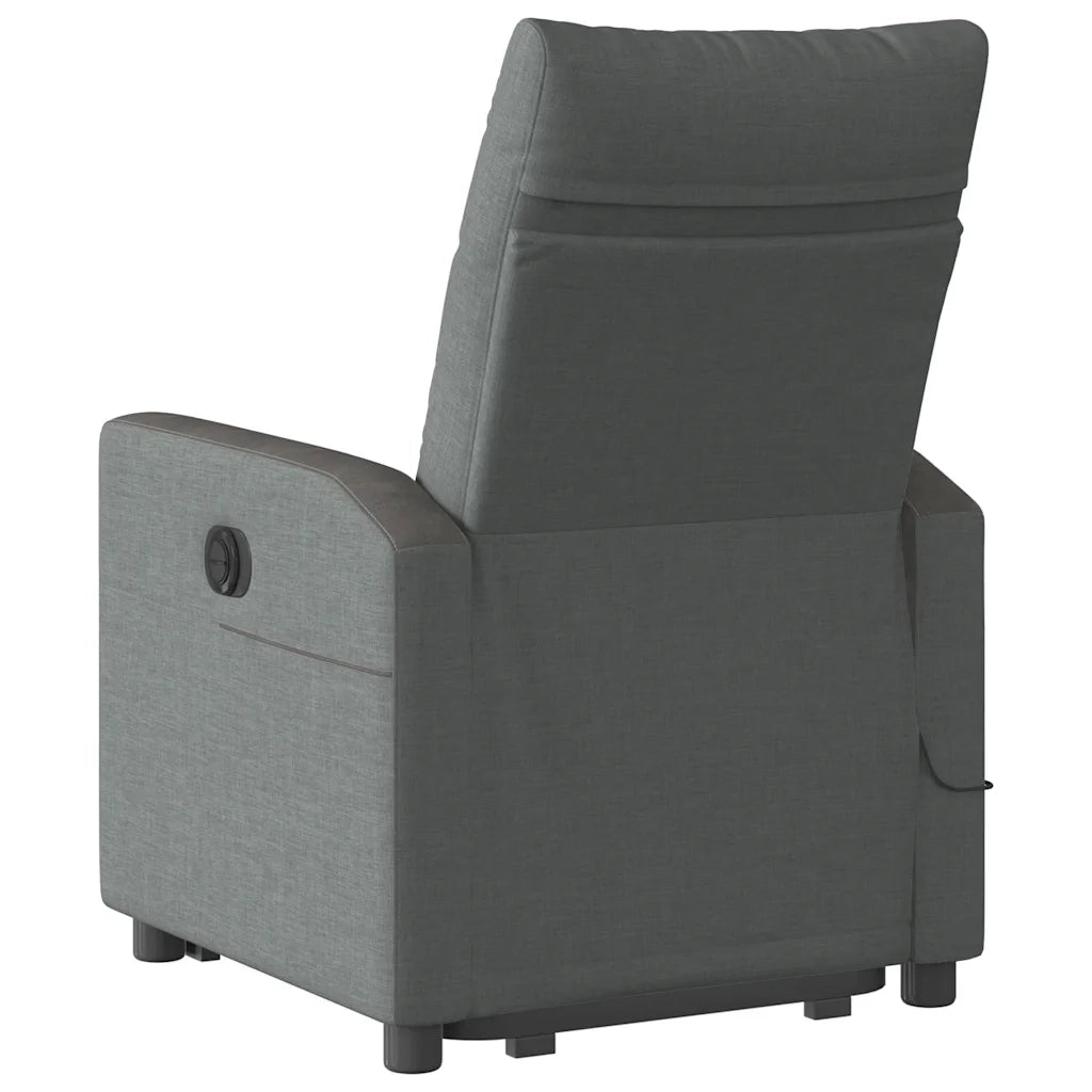 Poltrona Alzapersona Massaggi Elettrica Grigio Scuro Tessuto 3324074