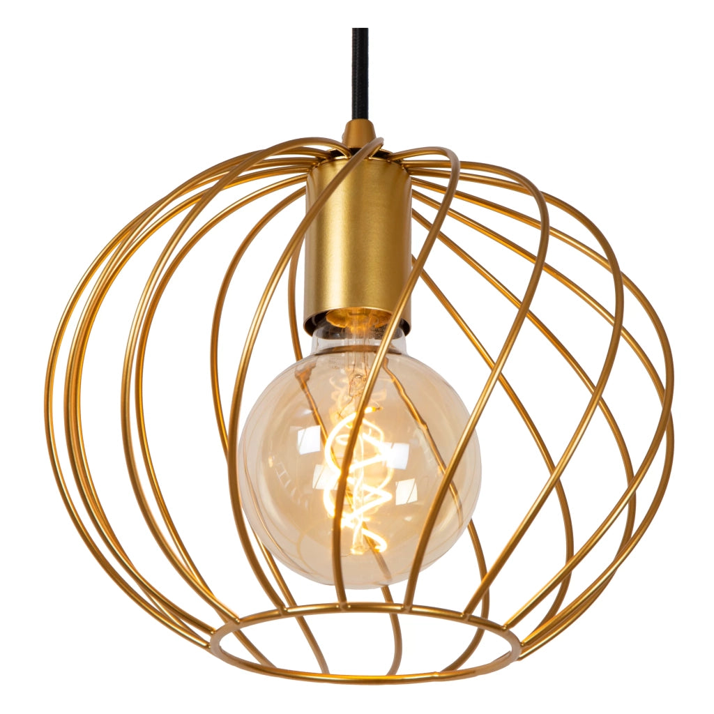 Lampada sospensione metallo Ø25 ottone Danza E27 Lucide