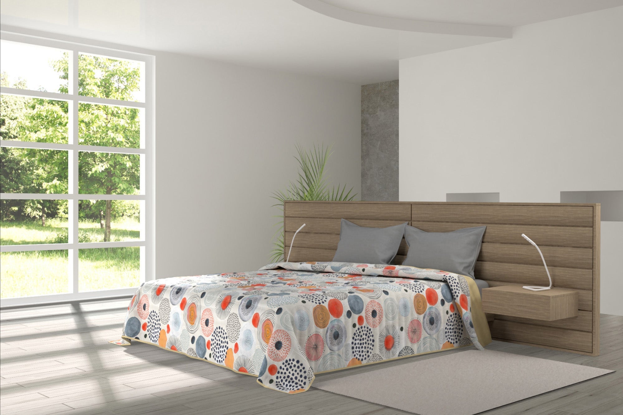 Trapuntino Singolo Doubleface con Stampa Acquerello