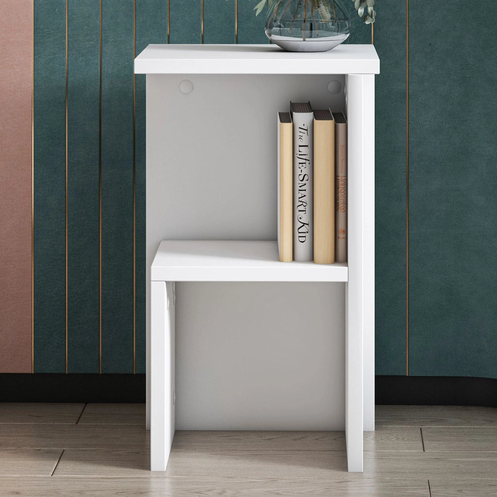 Comodino in legno "Roisin" - 30 x 30 x 50 cm - Bianco