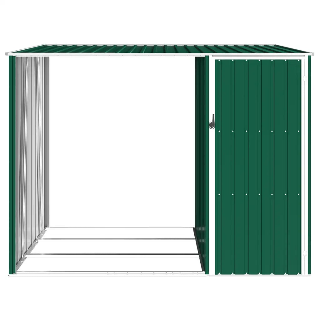 Capanno per Legna Verde 245x98x159 cm in Acciaio Zincato
