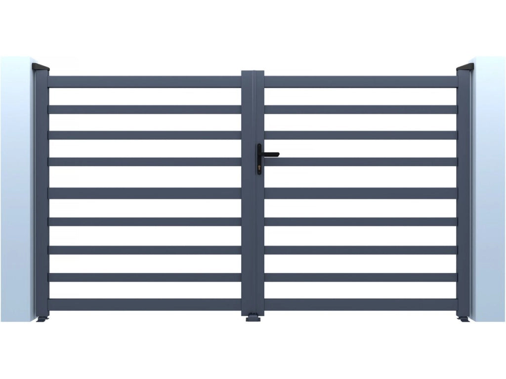 Cancello in alluminio traforato "Martin" - 300 x 140 cm - Grigio