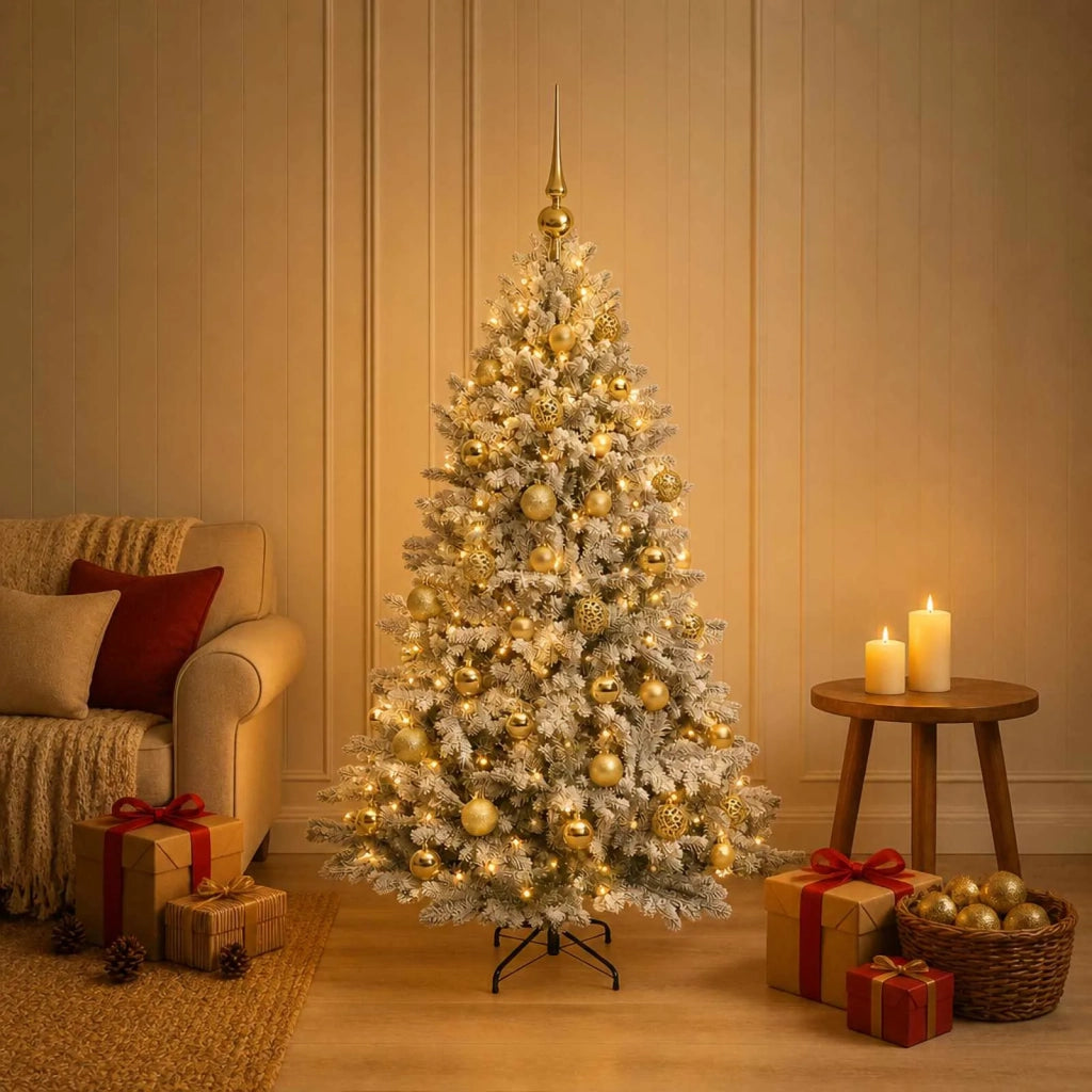 Albero di Natale artificiale con palline 120 cm 150 LED 3465683