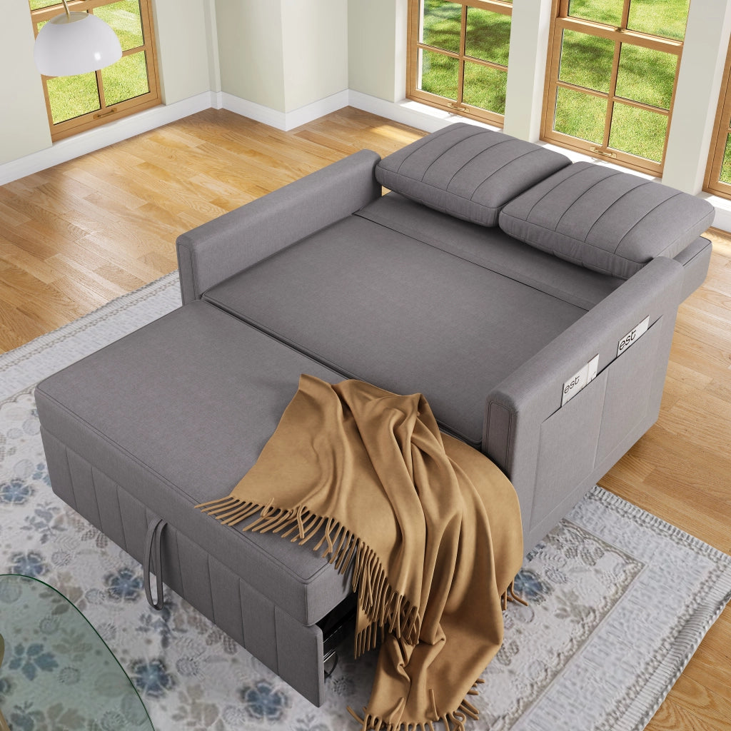 DIVANO LETTO pieghevole 127x180 cm Grigio Antico con 2 cuscini