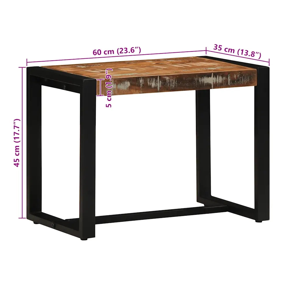 Panca-Sgabello Multicolore 60x35x45 cm in Legno Massello Recupero