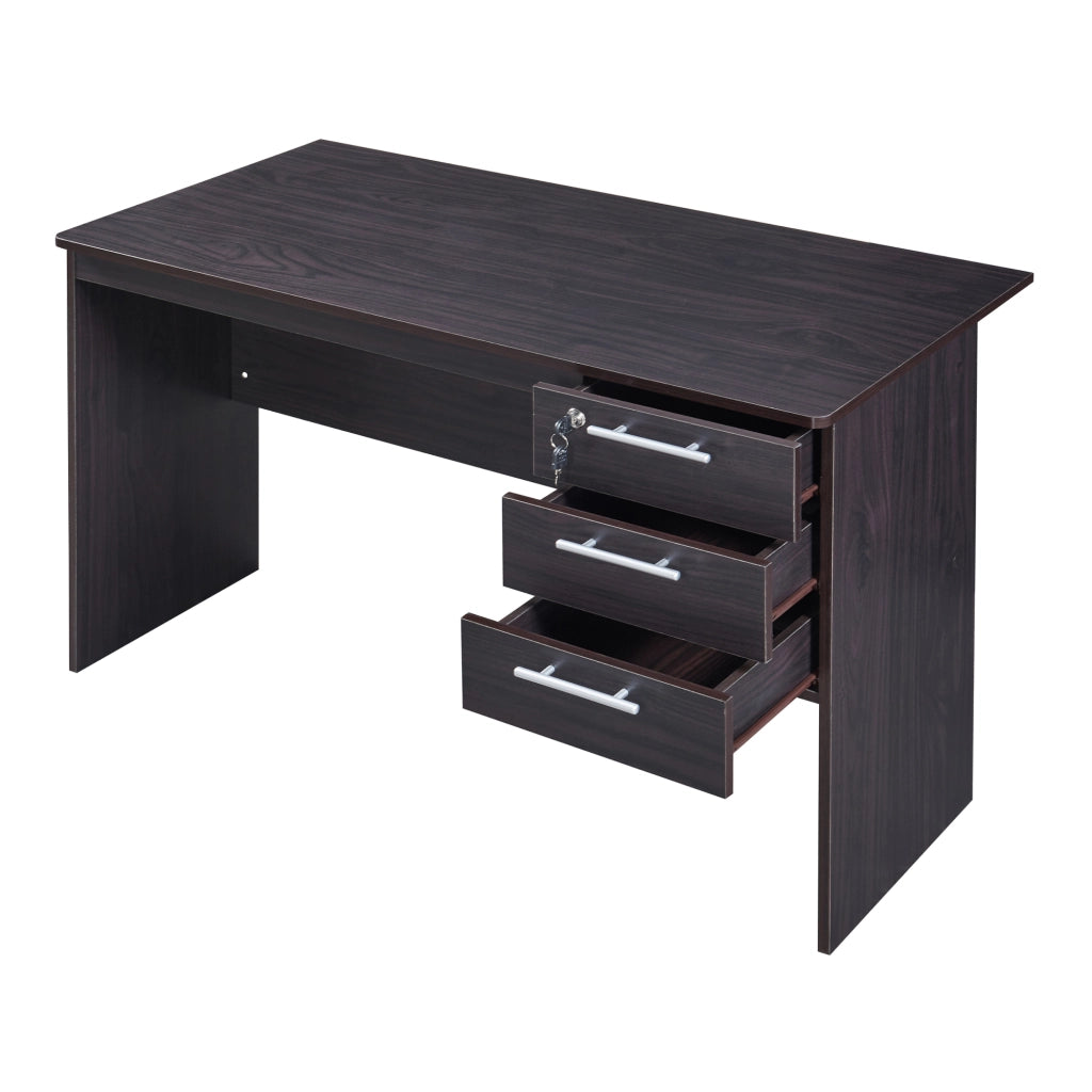 Scrivania Ragunda con 3 Cassetti 120 x 59 x 75 cm - Effetto Legno Scuro [en.casa]