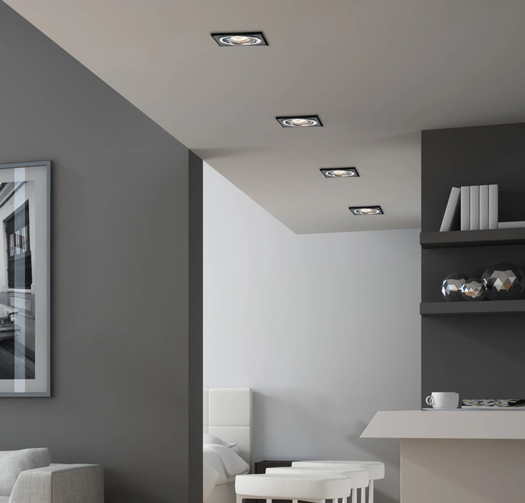 Faretto incasso Candellux SSU-13 quadrato nero/cromo MR16
