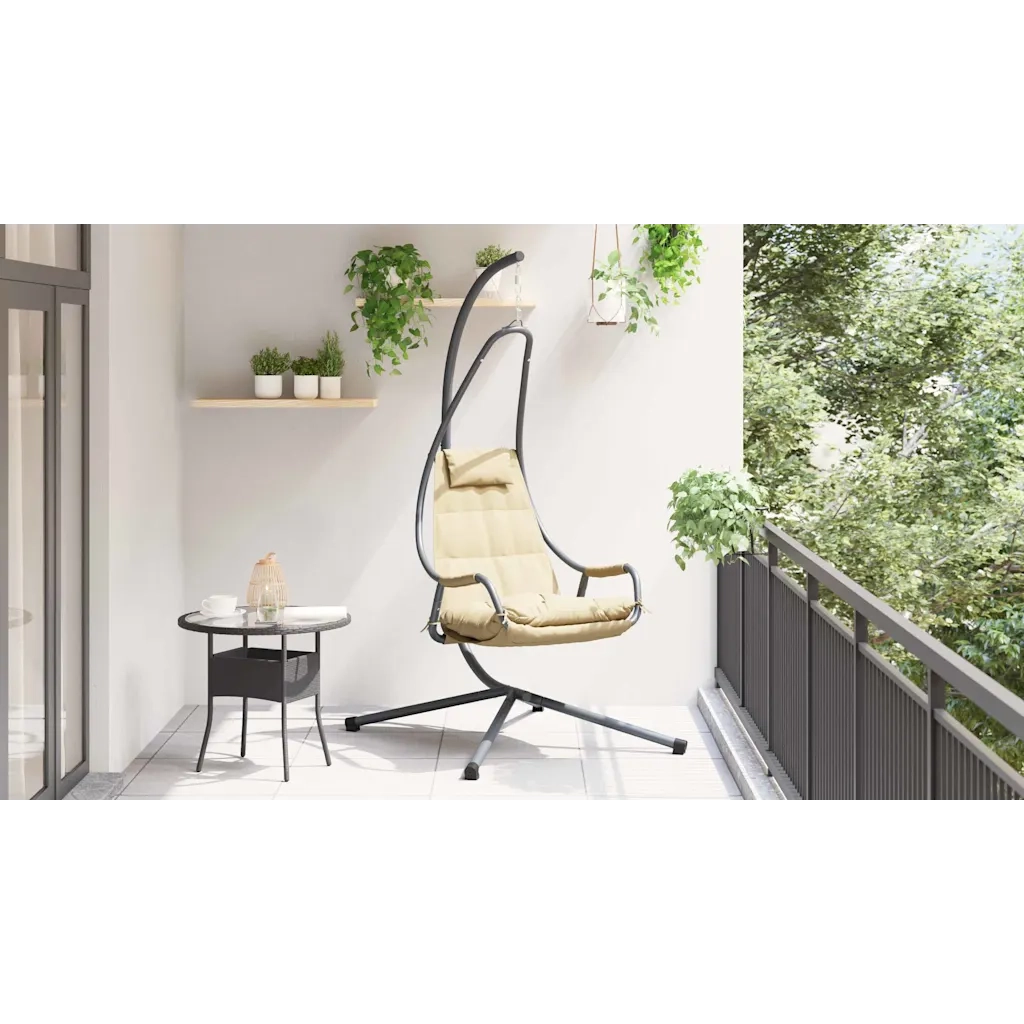 Sedia uovo sospesa Beige 94 x 107 x 196,5 cm Acciaio 42003855