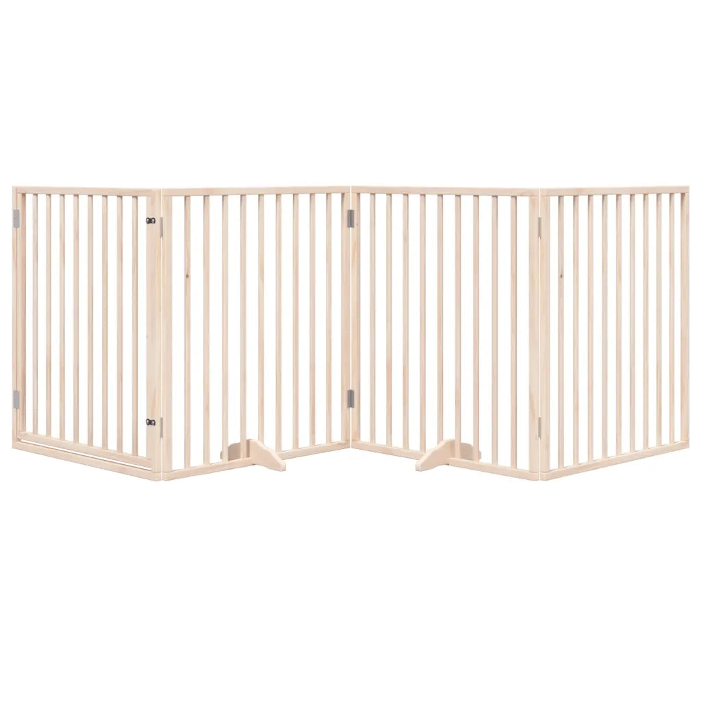 Cancello per Cani con Porta Pieghevole 4 Pannelli 320 cm Pioppo CFW9853954