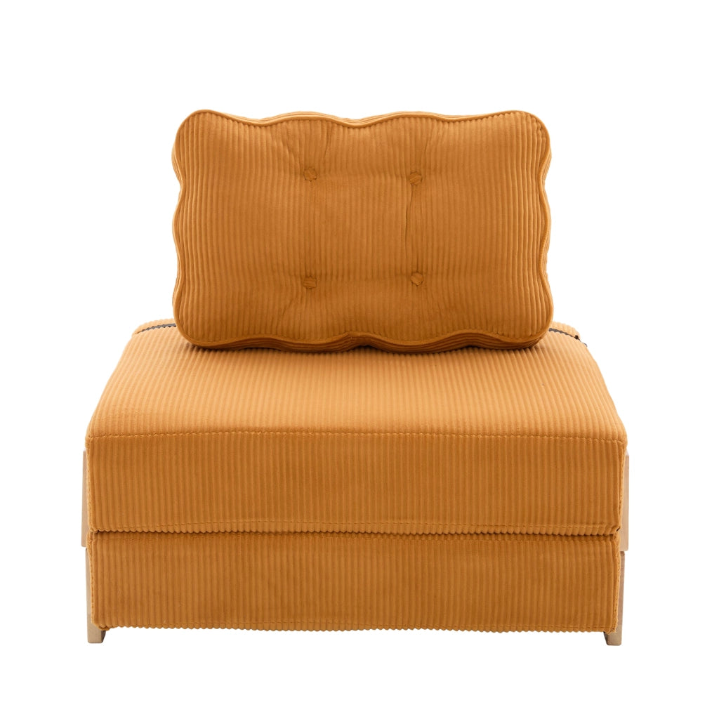Divano letto singolo ¨C Minimal ¨C arancio corda gambe in legno