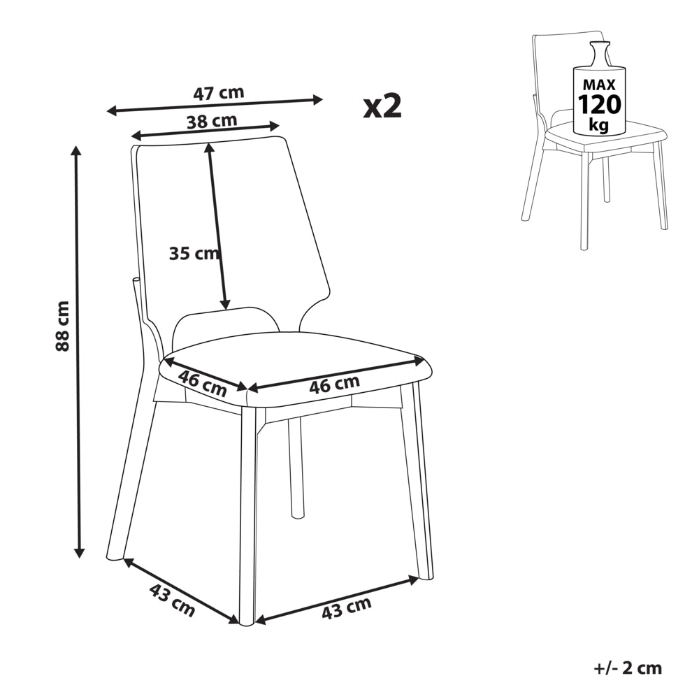 Set di 2 sedie da pranzo marroni e beige chiaro in compensato bouclé con gambe in legno di gomma senza braccioli stile retrò tradizionale