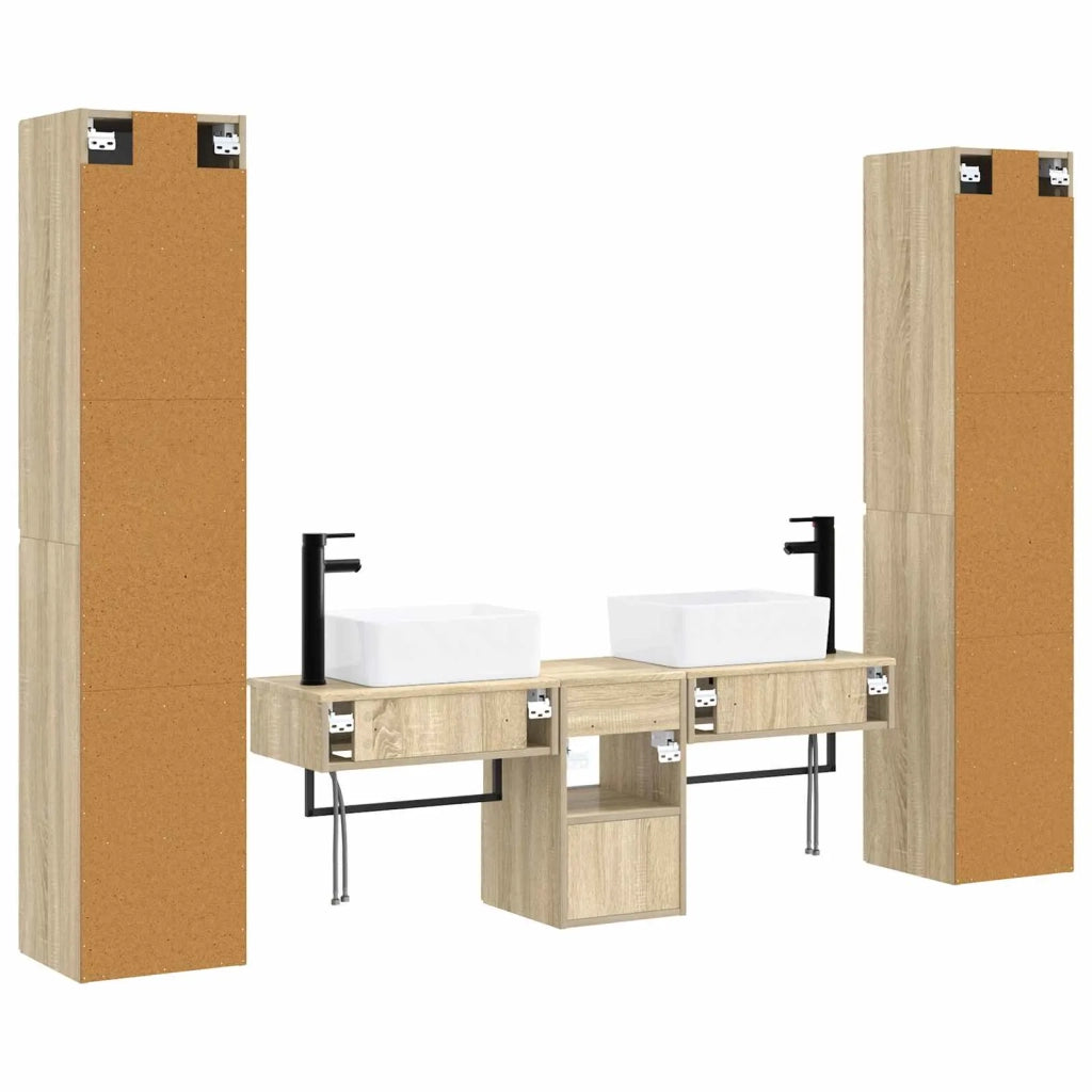 Set di mobili per il bagno 5 pz Rovere Sonoma 3406015