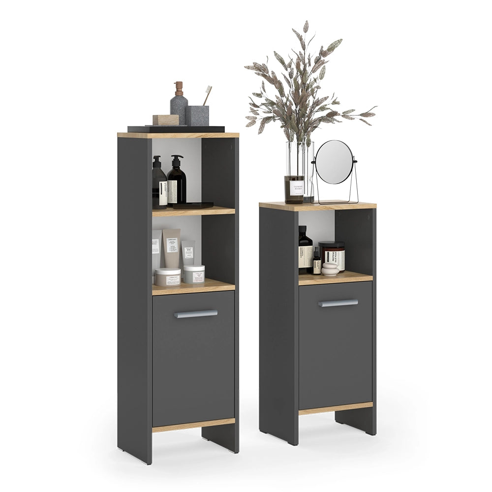 Vicco Set di mobili da bagno Antracite/quercia dorata 2 parti