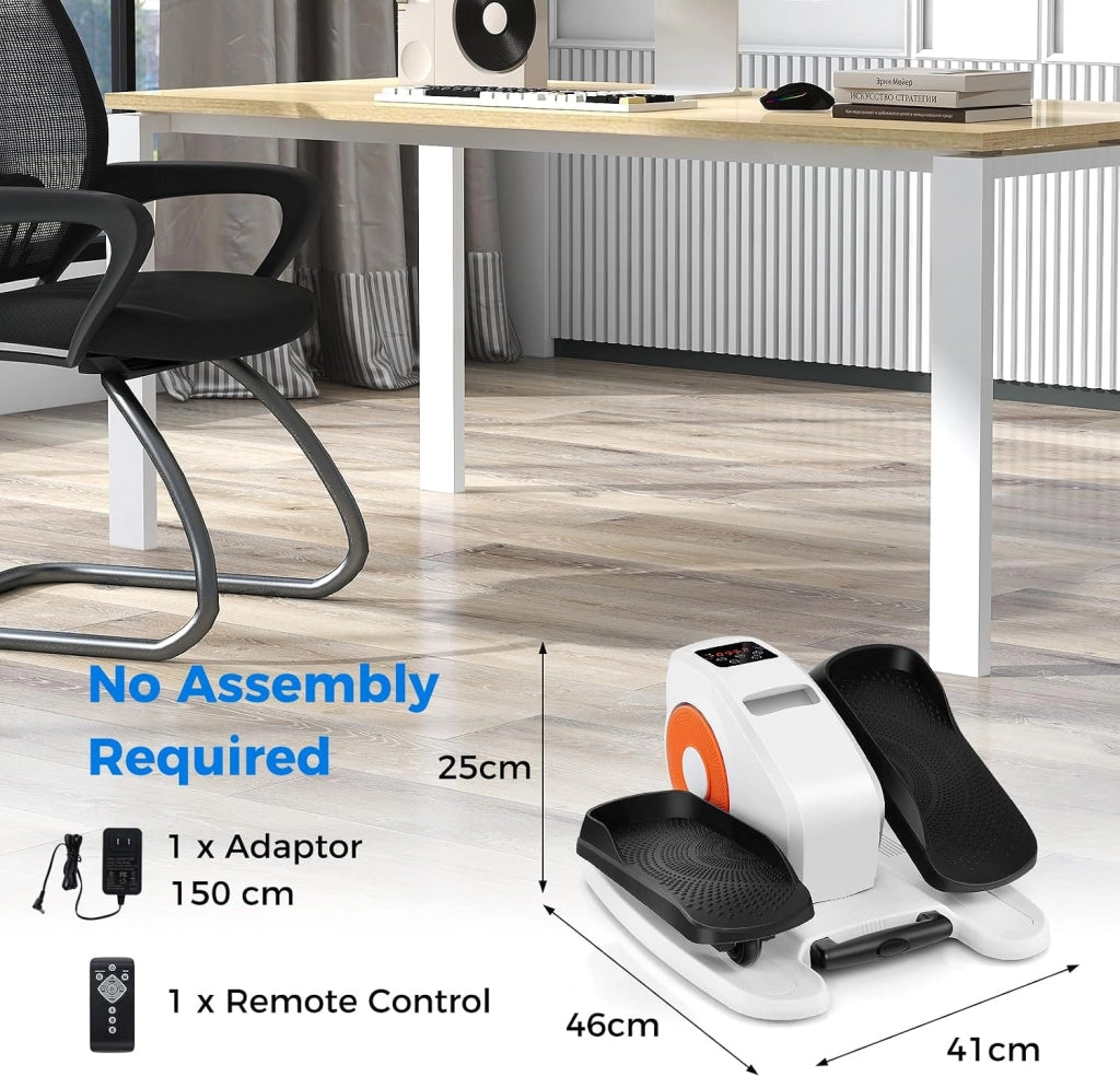 Mini Ellittica Elettrica, Pedalatore Ellittico con Schermo e Telecomando, Pedalatore Elettrico con 5 Velocità e 3 Modalità, Bicicletta Ellittica Sotto la Scrivania