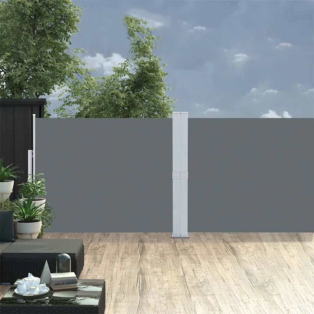 Tenda Laterale Retrattile per Patio-Tenda parasole per balcone 140x1200 cm Antracite