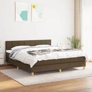 Giroletto a Molle con Materasso Marrone Scuro 160x200cm Tessuto 3140628