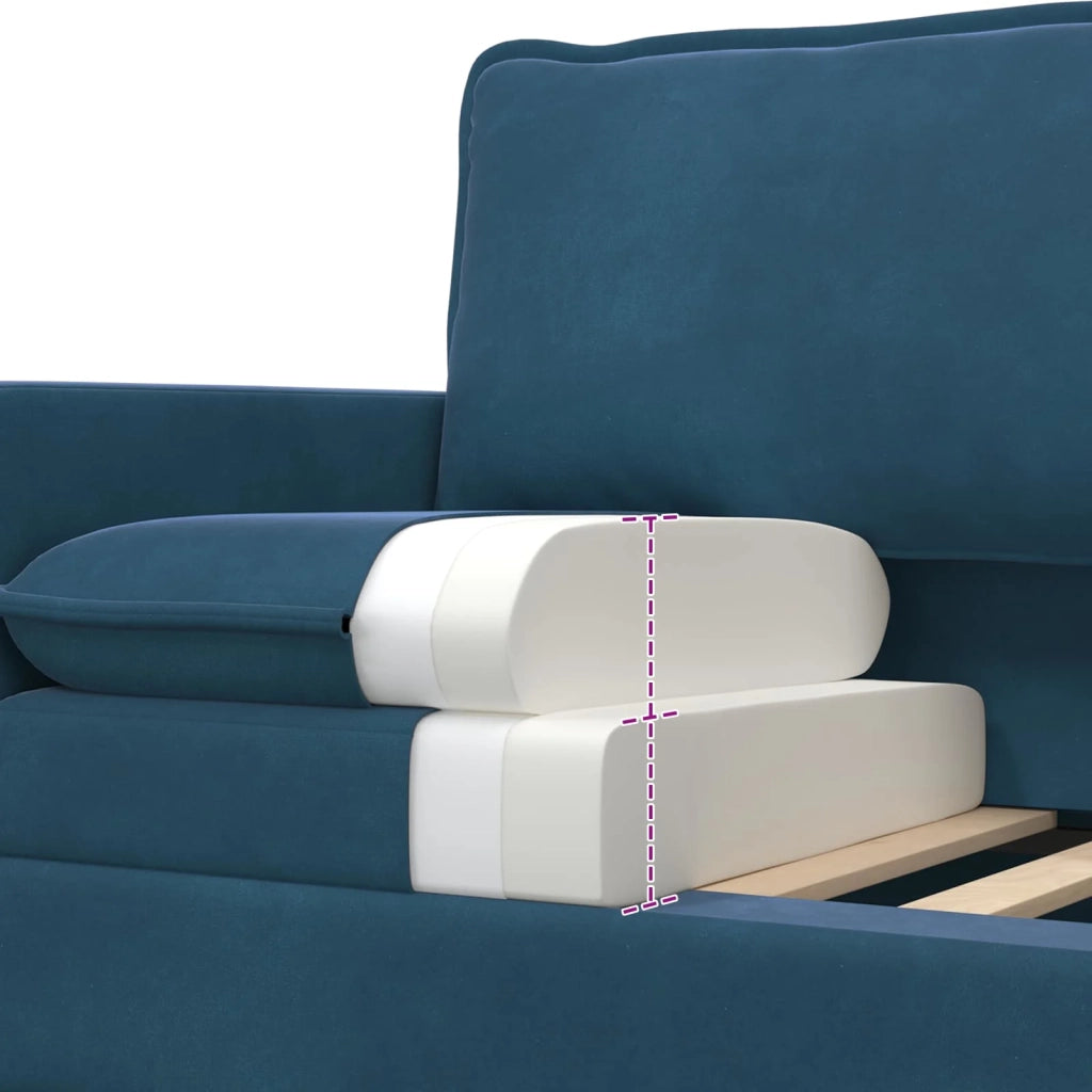 Set di divani 2 pcs Blu Velluto