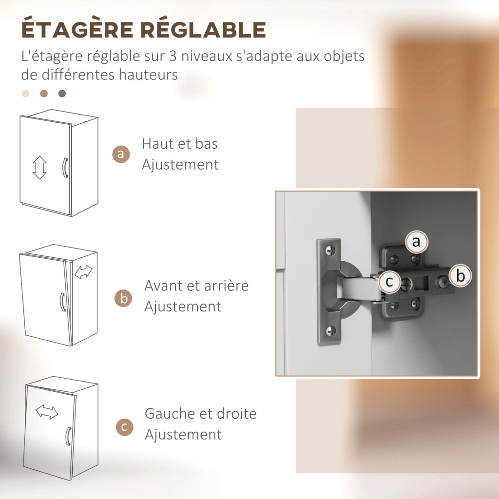 Armadio da cucina con nicchia e porte ¨C Minimal ¨C 80x35x97 cm bianco e legno