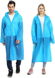 Poncho impermeabile per adulti - Impermeabile poncho indossabile - Set da 2 - Poncho impermeabile - Con cappuccio e maniche - Poncho impermeabile riutilizzabile - Adatto per campeggio, emergenze, viaggi - Impermeabile poncho - Blu
