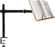 Scaffale per libri regolabile in bambù con supporto per lettura a muro - supporto per libri da cucina flessibile per lettura a mano libera - 335 x 234 cm