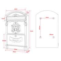 Cassetta postale classica con stemma colore bianco 260 x 90 x 400 mm