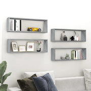 Mensole Cubo Muro 4 Grigio Sonoma 80x15x26,5 Legno Multistrato 815919