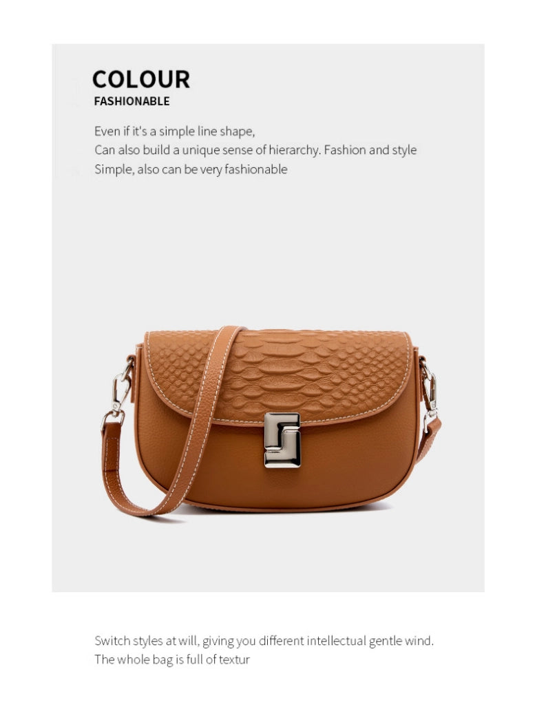 Borsa a tracolla da donna in vera pelle, grande capacit¨¤, piccola borsa quadrata, marrone