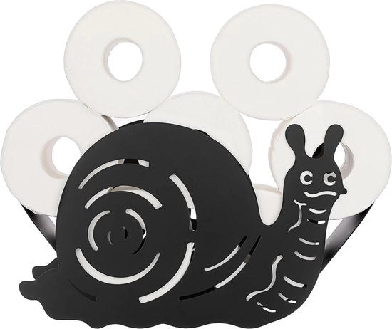 Supporto per carta igienica con tema animale - supporto per carta igienica in materico opaco nero per bagno, cucina, toilette (lumaca)