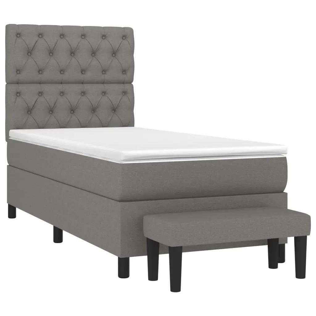 Giroletto a Molle con Materasso Grigio Scuro 80x200 cm Tessuto cod mxl 63700