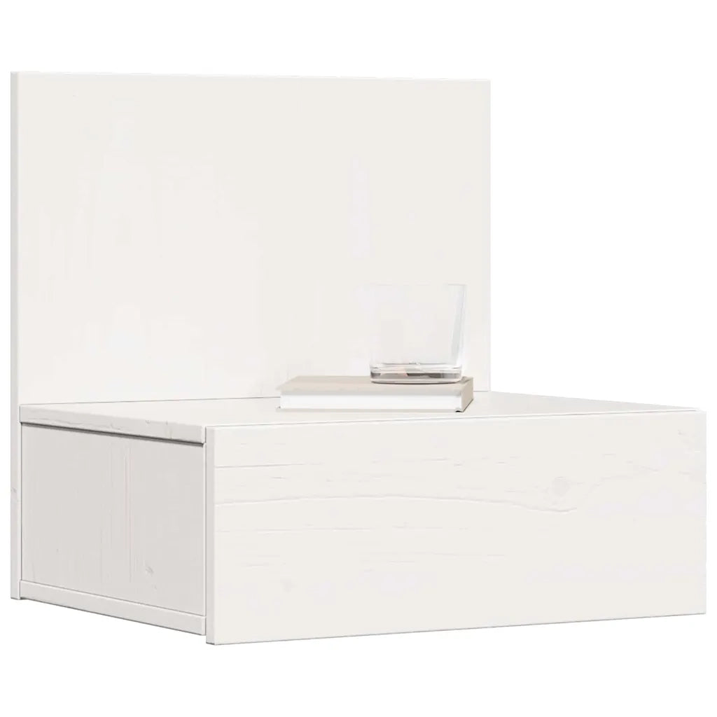 Comodino Bianco 42 x 32,5 x 40 cm Legno di pino massello 873495