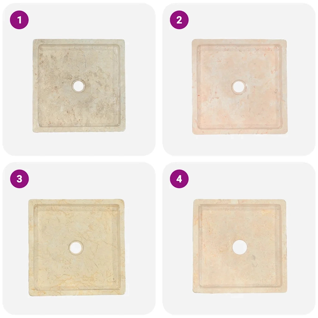 Lavandino Crema 40x40x10 cm in Marmo cod mxl 43599