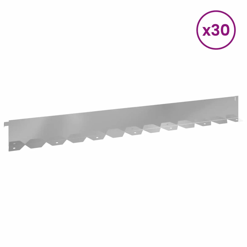 Bordura per Prato 30 pcs 102 x 10 x 4 cm Acciaio Argento 8008759