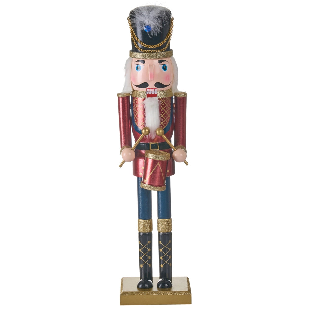 Statuetta schiaccianoci in legno di pino rosso Decorazione natalizia fatta a mano