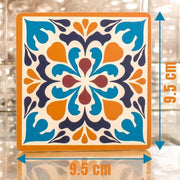 Set di 12 piedini in vetro con fondo in cotto - 95 x 95 cm - Durevole e decorativo.