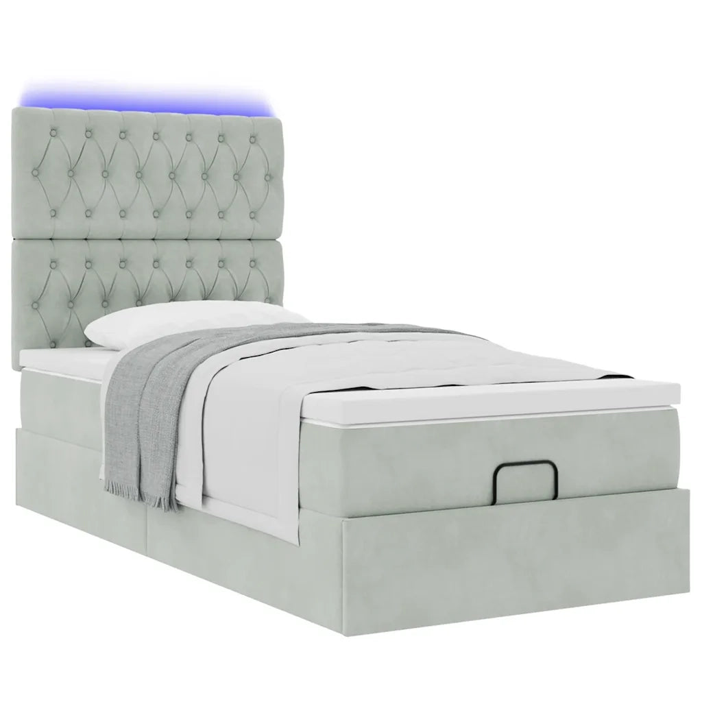 Struttura Letto Pouf con Materassi 100x200 cm Velluto 3314372