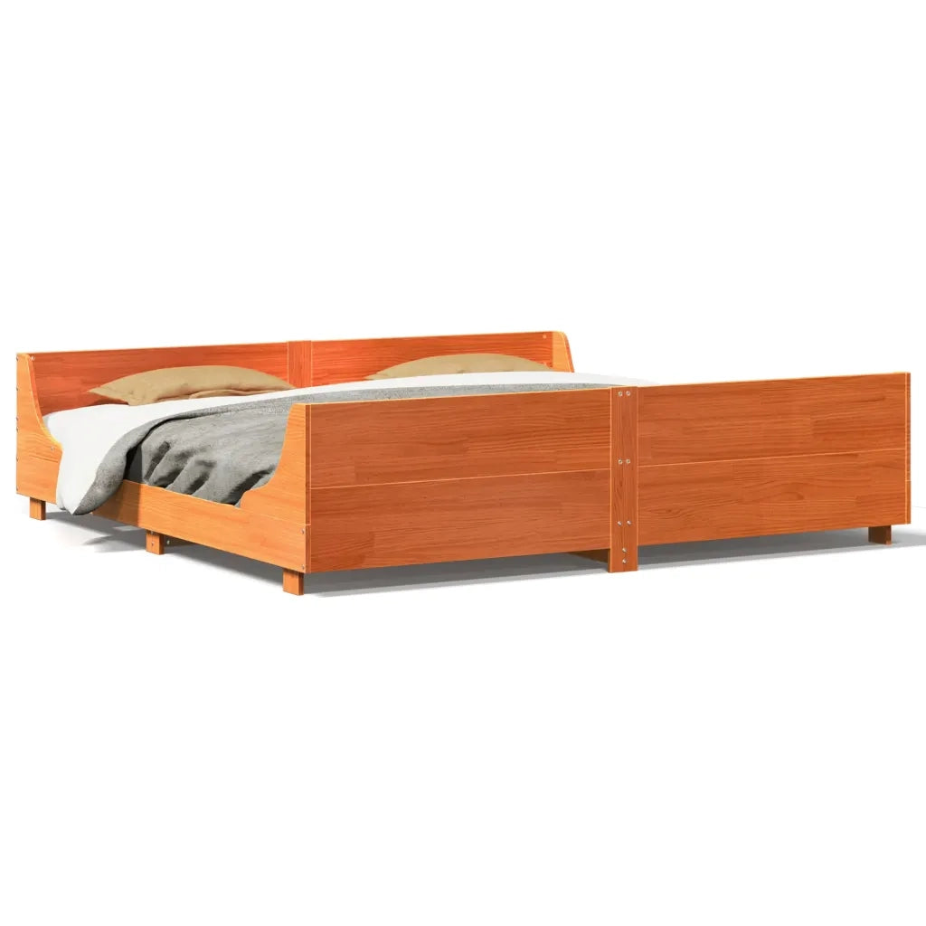 Letto senza Materasso Marrone Cera 180x200 cm in Legno di Pino 3302275