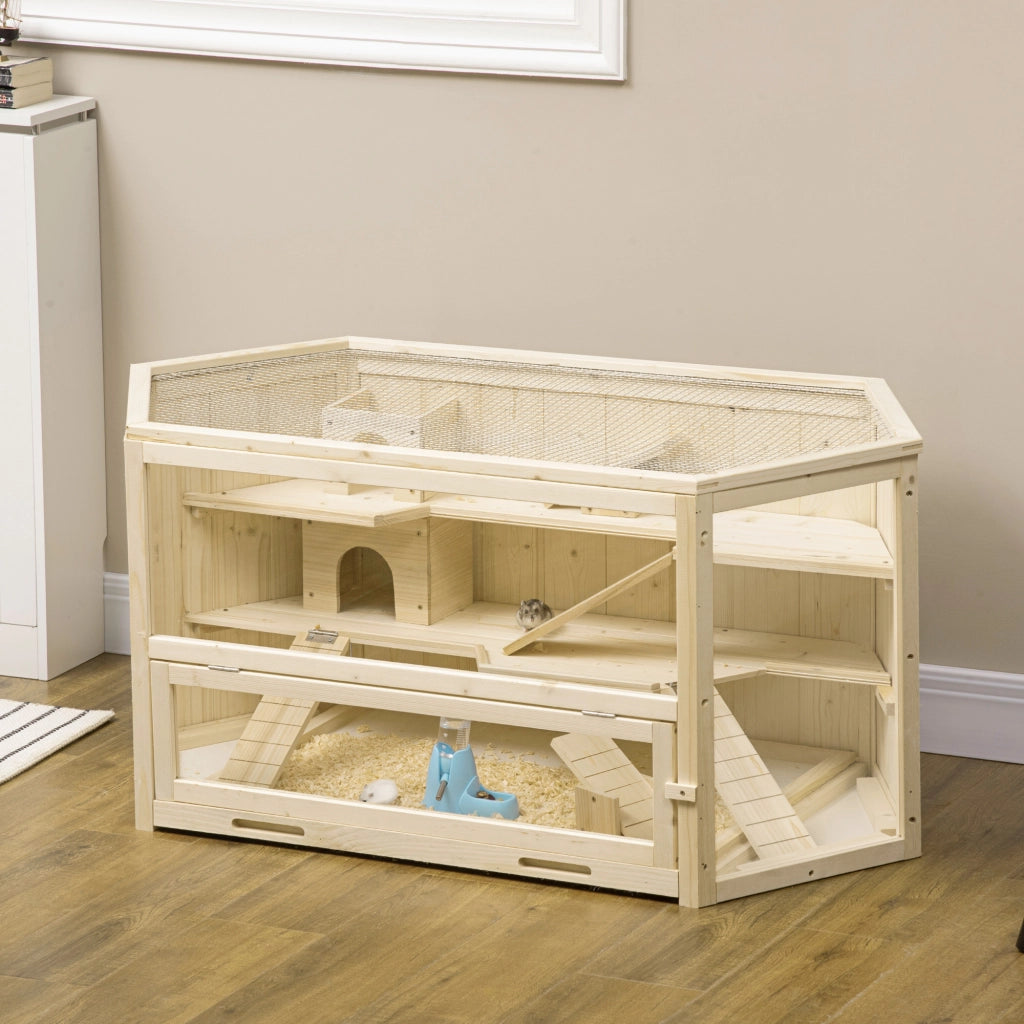 Gabbia per Piccoli Animali ¨C zephmum ¨C Legno di Abete Naturale