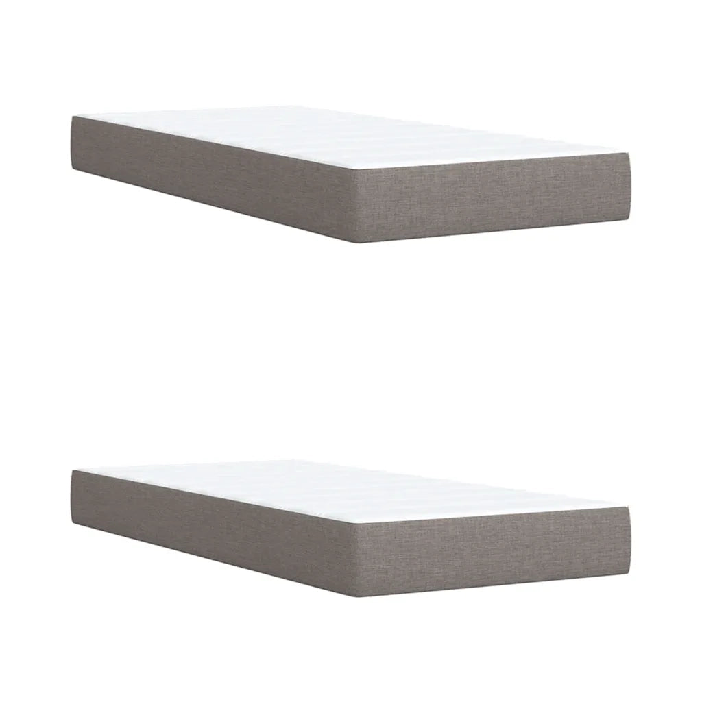 Giroletto a Molle con Materasso Tortora 200x200 cm in Tessuto 3287567