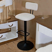 Mirea, Sgabello Regolabile, 41x48x85h cm Bianco Crema