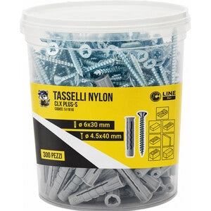 C BARATTOLO 300 TASSELLI NYLON CLX PLUS-S 6X30 C/V- C LINE BUILD- 1,0 pz