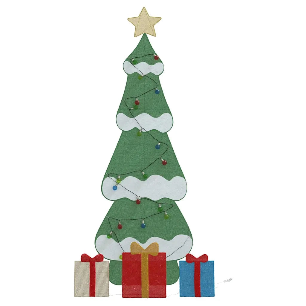 Albero di Natale Illuminato con 3 Scatole Regalo 2D Bianco Caldo