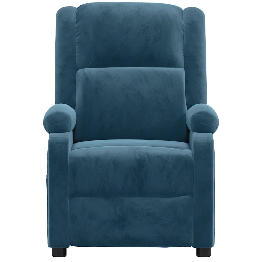 Poltrona Massaggiante Elettrica Blu in Velluto 3098414