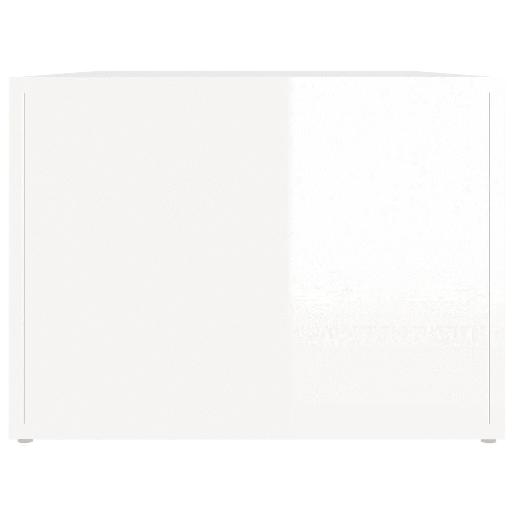 Tavolino da Salotto Bianco Lucido 80x50x36cm Legno Multistrato
