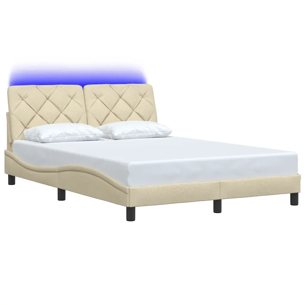 Giroletto con LED senza Materasso Crema 120x200 cm Tessuto 3310662