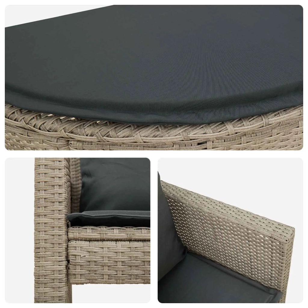 Divano da giardino 8 pz polyrattan Grigio chiaro e grigio scuro 42025901