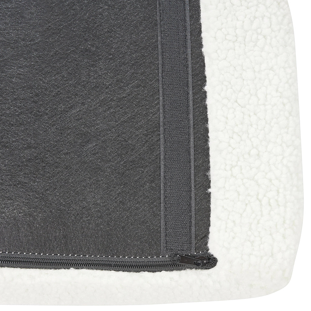 Sedia a dondolo Tessuto poliestere boucle bianco e nero Rivestimento gambe in metallo Pattini Design tradizionale retrò